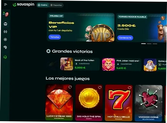 SavaSpin Casino España página principal