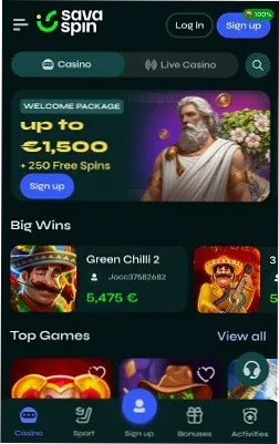 Casino móvil SavaSpin