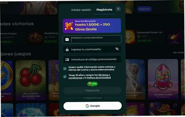 Formulario de registro SavaSpin