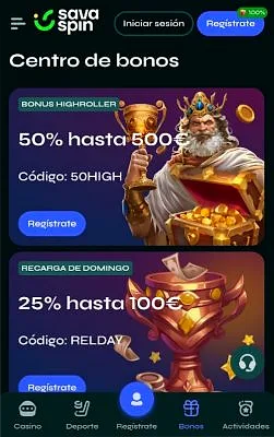 Promociones SavaSpin móvil